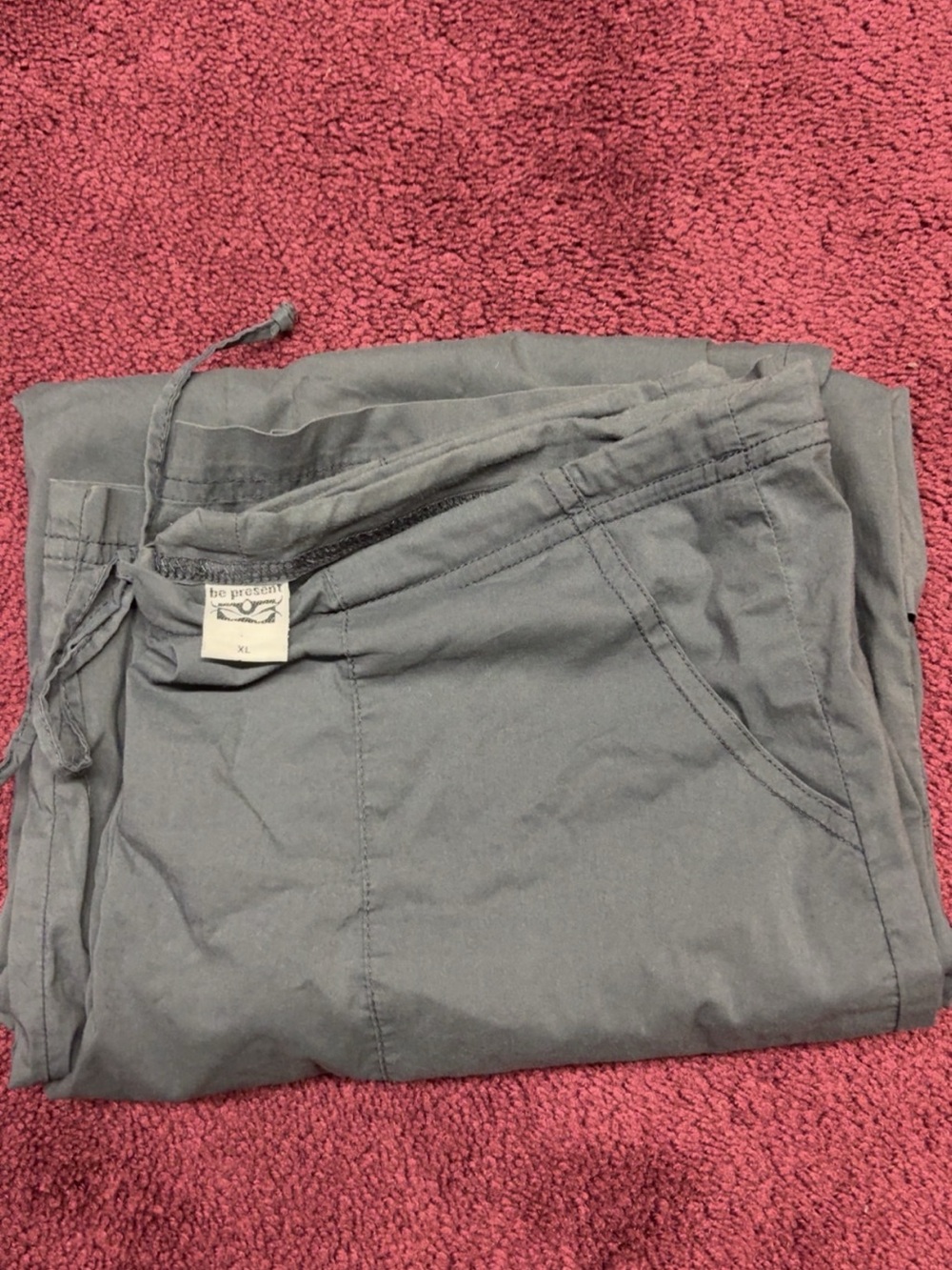 Women's Wide-Leg Drawstring Pants in Gray - Picture 3 of 3